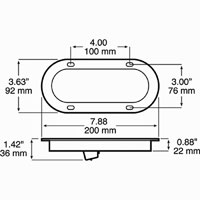 (image for) Trailer Stop/Turn/Tail/Backup Light Only LED 6'' Oval Red Cyclops Dexter/Redneck #881-7