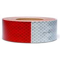 (image for) Trailer Conspicuity Tape 11" Red X 7" White Kisscut Series 913 150' Roll Dexter/Redneck #913-32KC