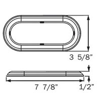 (image for) Trailer Light Chrome Trim Ring 6" Oval Dexter/Redneck #A-78CB