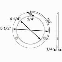 (image for) Trailer Light Trim Ring Glolight 4" Round Dexter/Redneck #A101TRSSB