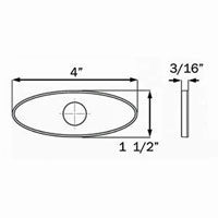 (image for) Trailer Special Reflector For 3/4" Lights 4" Oval Amber Dexter/Redneck #A11AXB