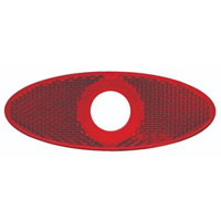 (image for) Trailer Special Reflector 4" Oval Red Adhesive Back For 3/4" Lights Dexter/Redneck #A11RXB