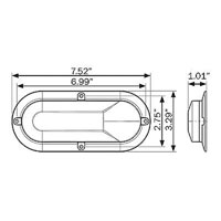 (image for) Trailer Light Red Reflex Trim Ring 6" Oval Dexter/Redneck #A78RXB