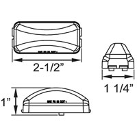 (image for) Trailer Marker Clearance Light LED Mini Thinline 2.5" Rectangle Red Fleetcount Dexter/Redneck #AL-90RB