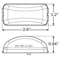 (image for) Trailer Marker Clearance Light Only LED 2.5" Rectangular Mini Thinline 3 Diode Amber Standard Dexter/Redneck #AL-91AB