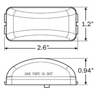 (image for) Trailer Marker Clearance Light Kit LED Mini Thinline Red Standard Dexter/Redneck #AL-91RBK