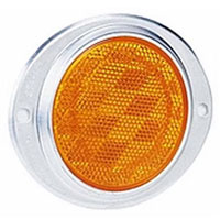 (image for) Trailer Reflector 3" Amber Round With Aluminum Bracket Dexter/Redneck #B472A