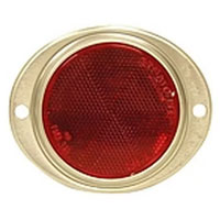 (image for) Trailer Reflector 3" Red Round With Aluminum Bracket Dexter/Redneck #B472R