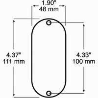 (image for) Trailer Reflector 4.37" Oblong Red Surface Mount Dexter/Redneck # B480R