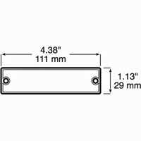 (image for) Trailer Reflector Amber 4.38" Rectangular Two Stud Attach Adhesive Back Dexter/Redneck #B487A