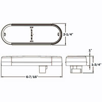 (image for) Trailer Back Up Light Kit LED 6" Oval Standard Dexter/Redneck #BUL-10CBK