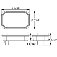(image for) Trailer Back Up Light LED 5.25" Rectangular 16 Diode Clear Micro-Flex Dexter/Redneck #BUL35CB