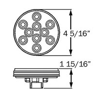 (image for) Trailer Utility Light Kit LED 4" Round Standard Dexter/Redneck #BUL-43CBK