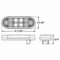 (image for) Trailer Utility Light LED 6" Oval Standard Dexter/Redneck #BUL-72CB