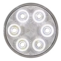(image for) Trailer Back Up Light LED 4" Round 6 Diode DOT Compliant White Fleet Dexter/Redneck #BUL06CB