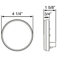 (image for) Trailer Back Up Light LED 4" Round 6 Diode DOT Compliant White Fleet Dexter/Redneck #BUL06CB
