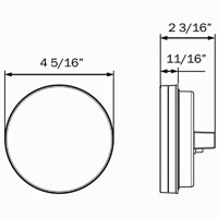 (image for) Trailer Back Up Light LED 4" Round 21 Diode DOT Comianplt White Glolight Dexter/Redneck #BUL101CB