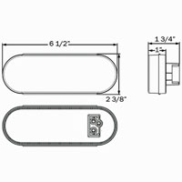 (image for) Trailer Back Up Light LED 6" Oval 22 Diode DOT Compliant White Glolight Dexter/Redneck #BUL111CB