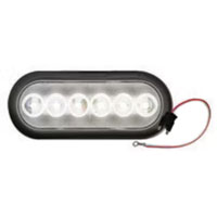 (image for) Trailer Back Up Light LED 6" Oval 6 Diode DOT Compliant Clear Fleet Dexter/Redneck #BUL12CB