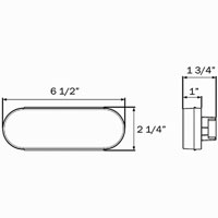 (image for) Trailer Back Up Light LED 6" Oval 6 Diode DOT Compliant Clear Fleet Dexter/Redneck #BUL12CB