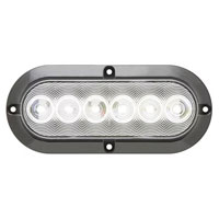 (image for) Trailer Back Up Light LED 6" Oval 6 Diode Flange Mount DOT Compliant Clear Fleet Dexter/Redneck #BUL12CFB