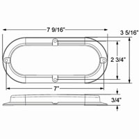 (image for) Trailer Utility Light Only Fleet LED 6" Oval 6 Diode Dexter/Redneck #BUL73CB