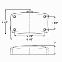 (image for) Trailer Dome Interior Auxiliary Light LED 4.5" Rectangular 18 Diode Clear Opti-Brite Dexter/Redneck #ILL22CB