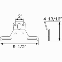 (image for) Trailer License Plate Bracket Black Plastic Dexter/Redneck #LP-10SB