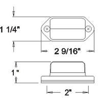 (image for) Trailer License Plate Light Incandescent 2" Chrome Dexter/Redneck #LP-31CB