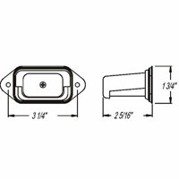 (image for) Trailer License Plate Light Incandescent Plastic Grey Dexter/Redneck #LP-51CB