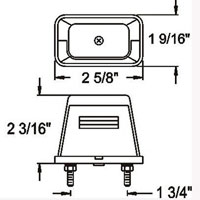 (image for) Trailer License Plate Light Incandescent Chrome Stud Mount Dexter/Redneck #LP41CB