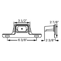 (image for) Trailer License Plate Light Incandescent 6.375" Rectangular 2 Wire With Bracket Dexter/Redneck #LP54CB