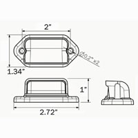 (image for) Trailer License Plate Light LED 2.56" Chrome Dexter/Redneck #LPL-31CB
