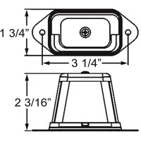 (image for) Trailer License Plate Light LED 3.25" Rectangular 5 Diode Clear Stainless Steel Dexter/Redneck #LPL-41CB