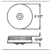 (image for) Trailer Marker Clearance Light Only Incandescent 2 1/2" Round Red Reflex Dexter/Redneck #LT01-035