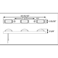 (image for) Trailer Identification Light Bar LED 15.95" 3 Diode Red Dexter/Redneck #LT01-350