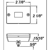 (image for) Trailer Marker Clearance Light Only 2.875" Square 6 Diode Amber Stud Mount Dexter/Redneck #LT02-110