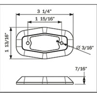 (image for) Trailer Marker Clearance Light Kit 2.5" Irregular Hexagon 2 Diode Amber Dexter/Redneck #LT02-200
