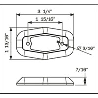 (image for) Trailer Marker Clearance Light Kit 2.5" Irregular Hexagon 2 Diode Red Dexter/Redneck #LT02-210
