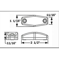 (image for) Trailer Marker Clearance Light Kit 2.5" Irregular Hexagon 2 Diode Red Dexter/Redneck #LT02-210