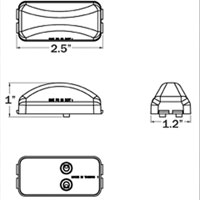 (image for) Trailer Marker Clearance Light Kit LED 2.875" Rectangular Mini Thinline 1 Diode Red Dexter/Redneck #LT02-230