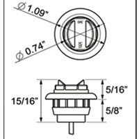 (image for) Trailer Marker Clearance Light Kit LED 3/4" Round 1 Diode Amber Dexter/Redneck #LT02-235