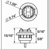 (image for) Trailer Marker Clearance Light Kit LED 3/4" Round 1 Diode Red Dexter/Redneck #LT02-240
