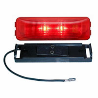 (image for) Trailer Marker Clearance Light Kit LED 4" Rectangle Thinline 2 Diode Red Fleet Dexter/Redneck #LT02-250