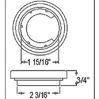 (image for) Trailer Marker Clearance Light Kit LED 2" Round 1 Diode Red Dexter/Redneck #LT02-305