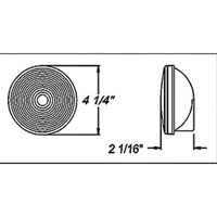(image for) Trailer Stop/Turn/Tail Light Only Incandescent 4'' Round Red Dexter/Redneck #LT03-135