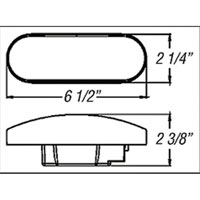 (image for) Trailer Stop/Turn/Tail Light Only Incandescent 6'' Oval 2 Bulb Red Dexter/Redneck #LT03-190