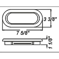 (image for) Trailer Stop/Turn/Tail Light Kit Incandescent 6'' Oval 2 Bulb Red Dexter/Redneck #LT03-310