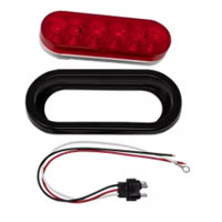 (image for) Trailer Stop/Turn/Tail Light Kit LED 6'' Oval 6 Diode Red Fleet Dexter/Redneck #LTO4-200