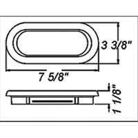 (image for) Trailer Stop/Turn/Tail Light Kit LED 6'' Oval 6 Diode Red Fleet Dexter/Redneck #LTO4-200